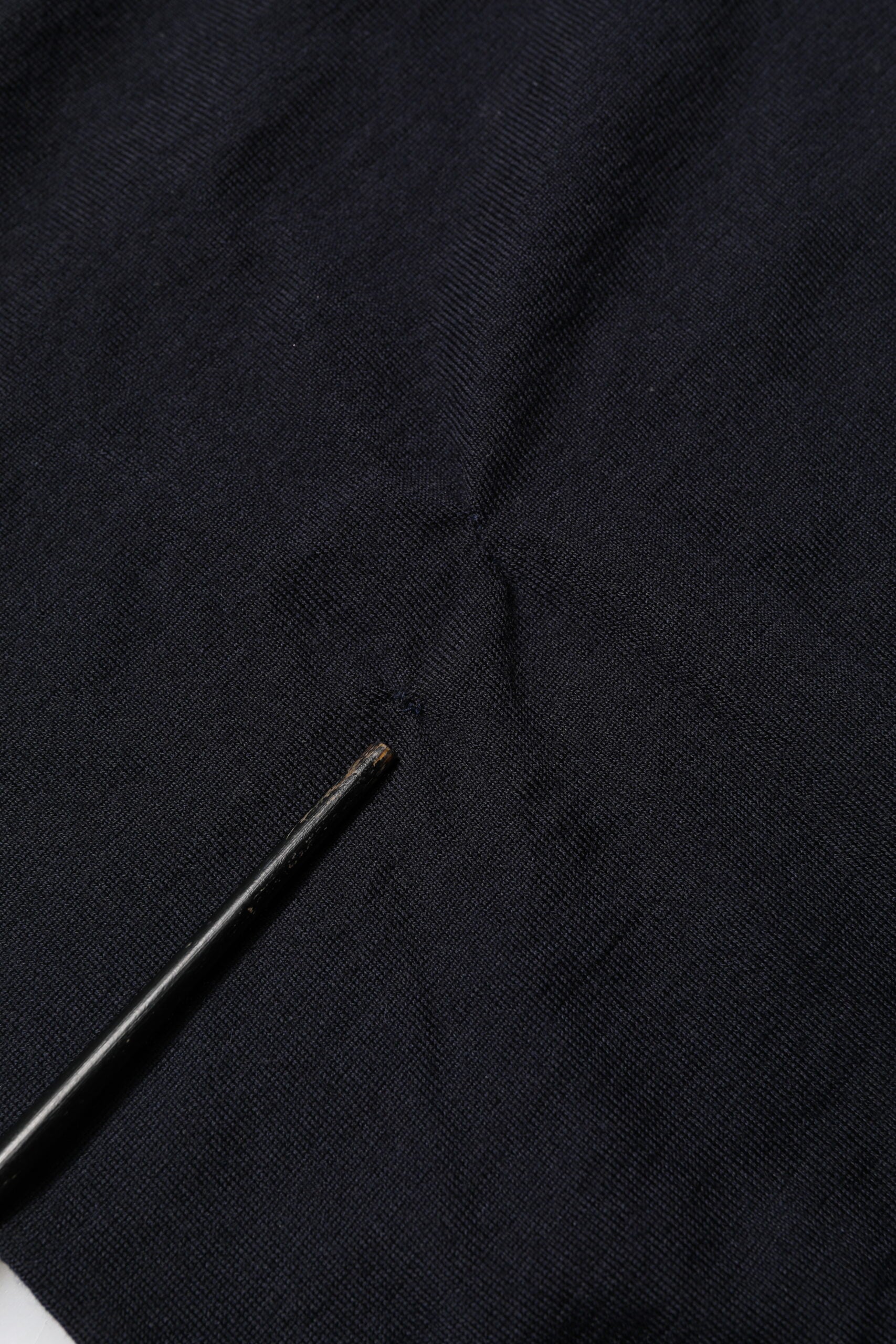 Black Cashmere Knit V-Neck Pullover Sweater