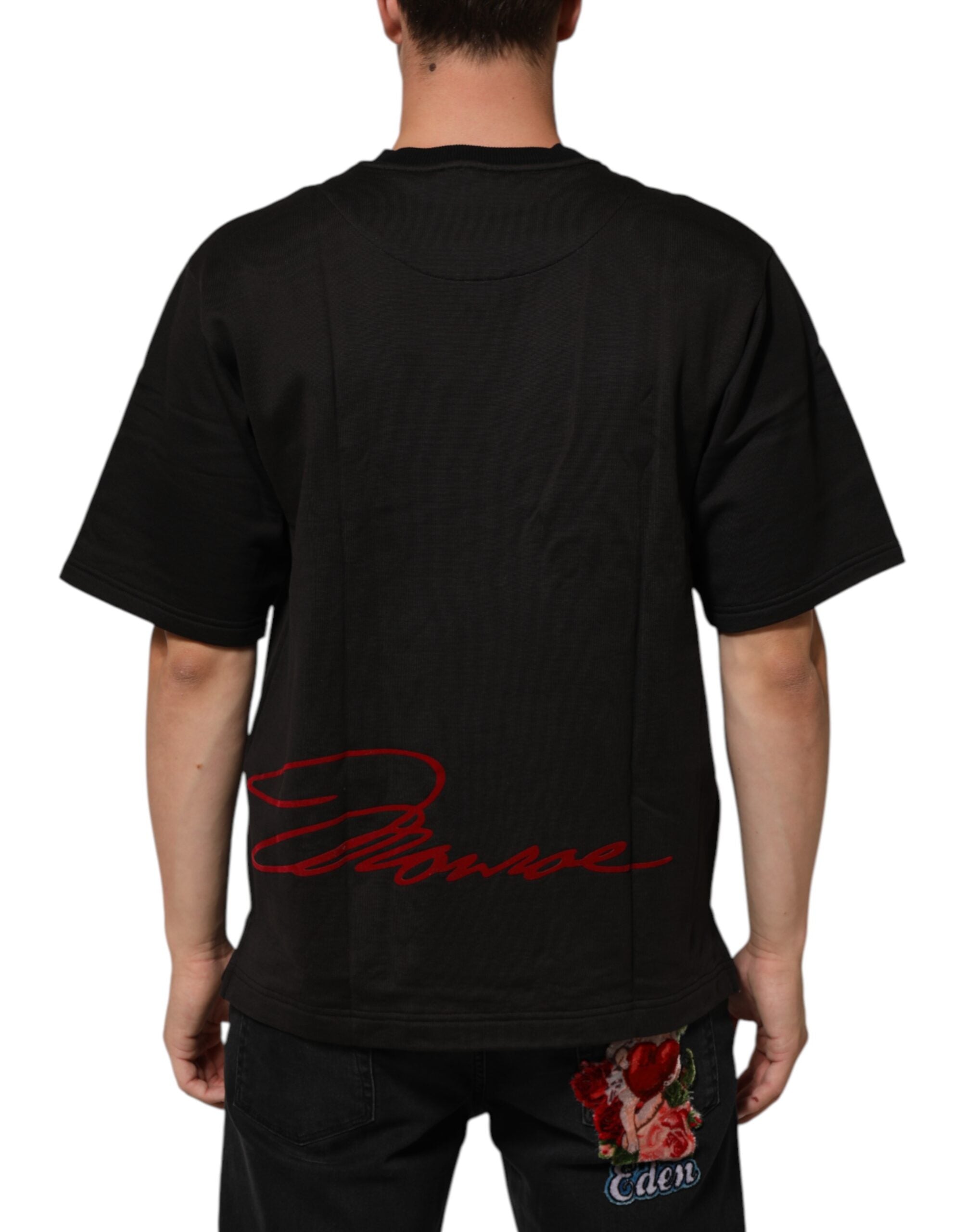 Black Marilyn Monroe Cotton Crew Neck T-shirt