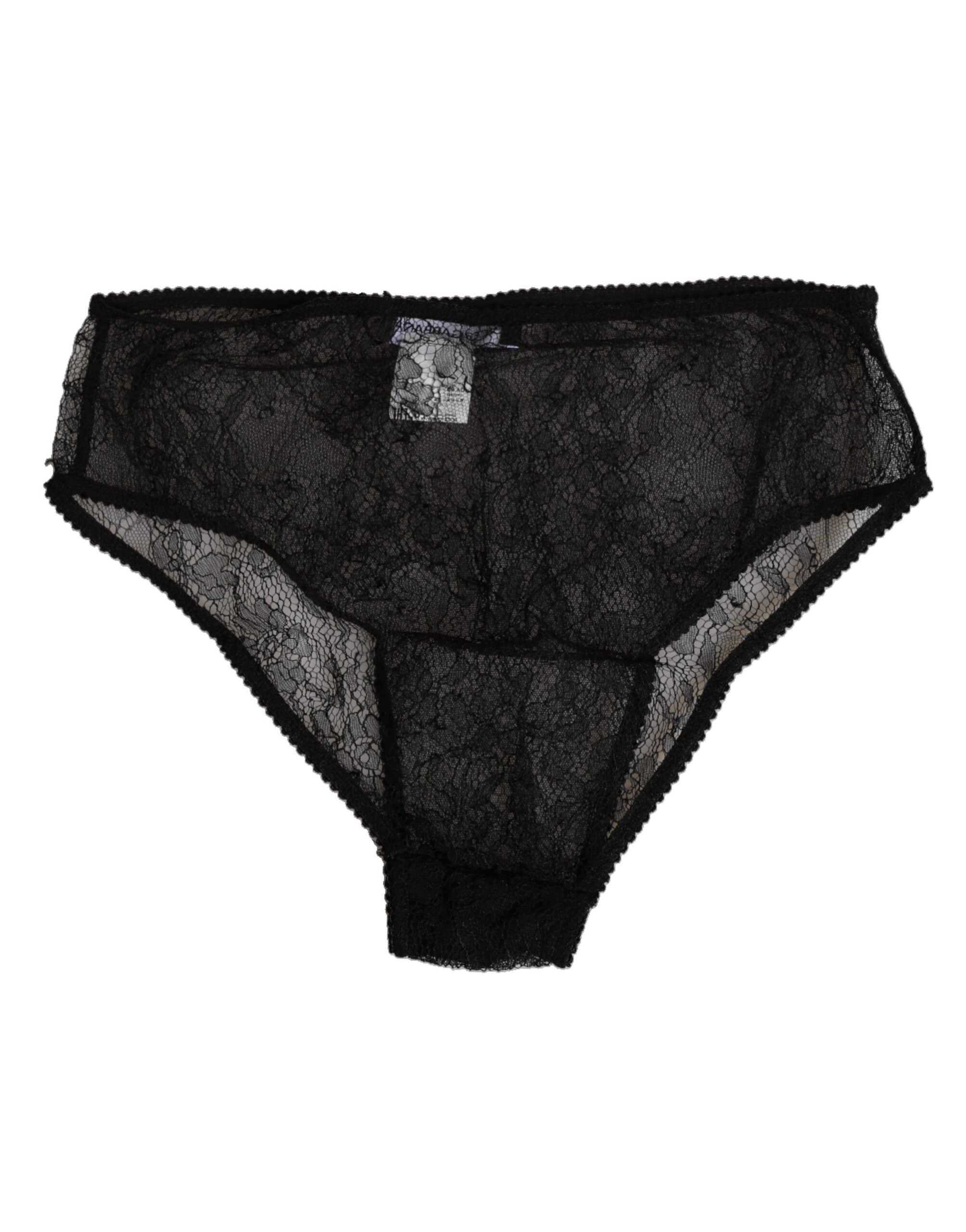 Black Nylon Stretch High Waist Panty Underwear