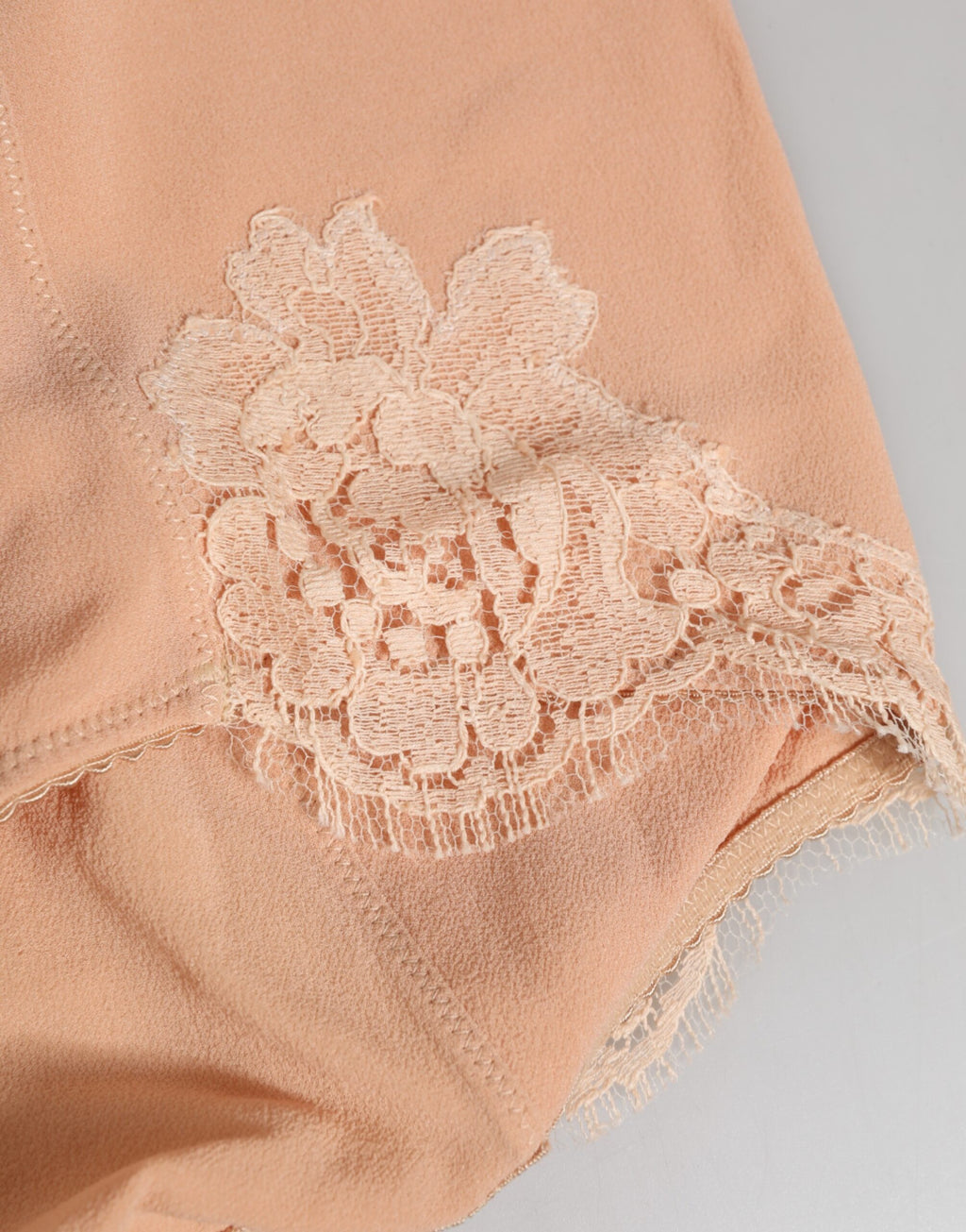 Beige Silk Stretch High Waist Girdle Underwear