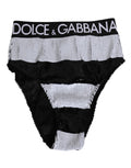 Black White Sequin High Waist Panty Underwear