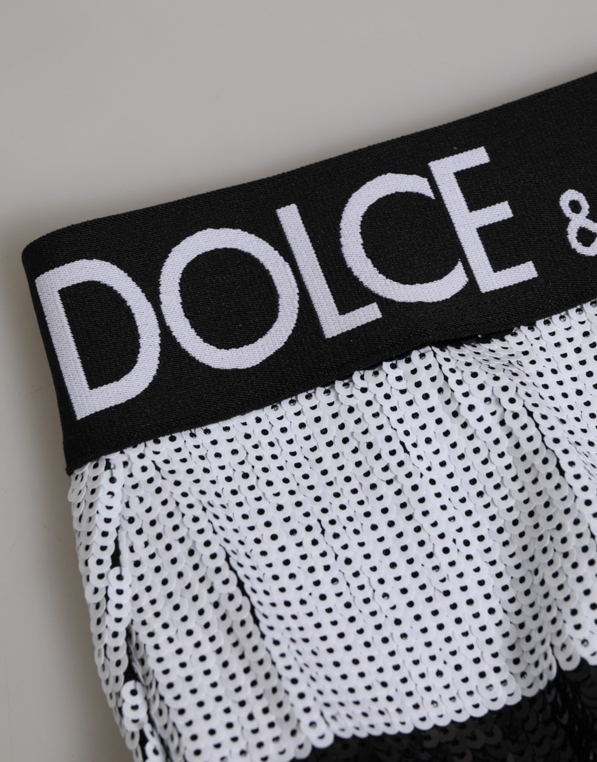 Black White Sequin High Waist Panty Underwear