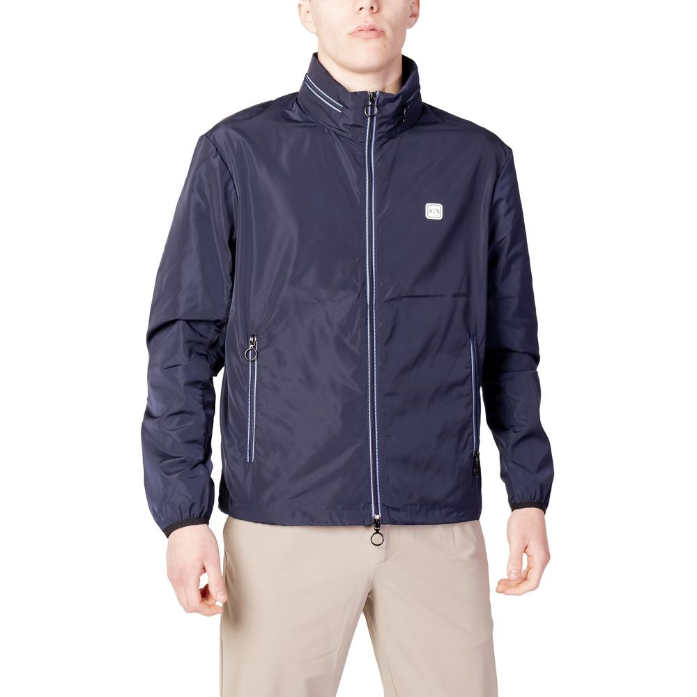 Blue Polyester Shell Jacket