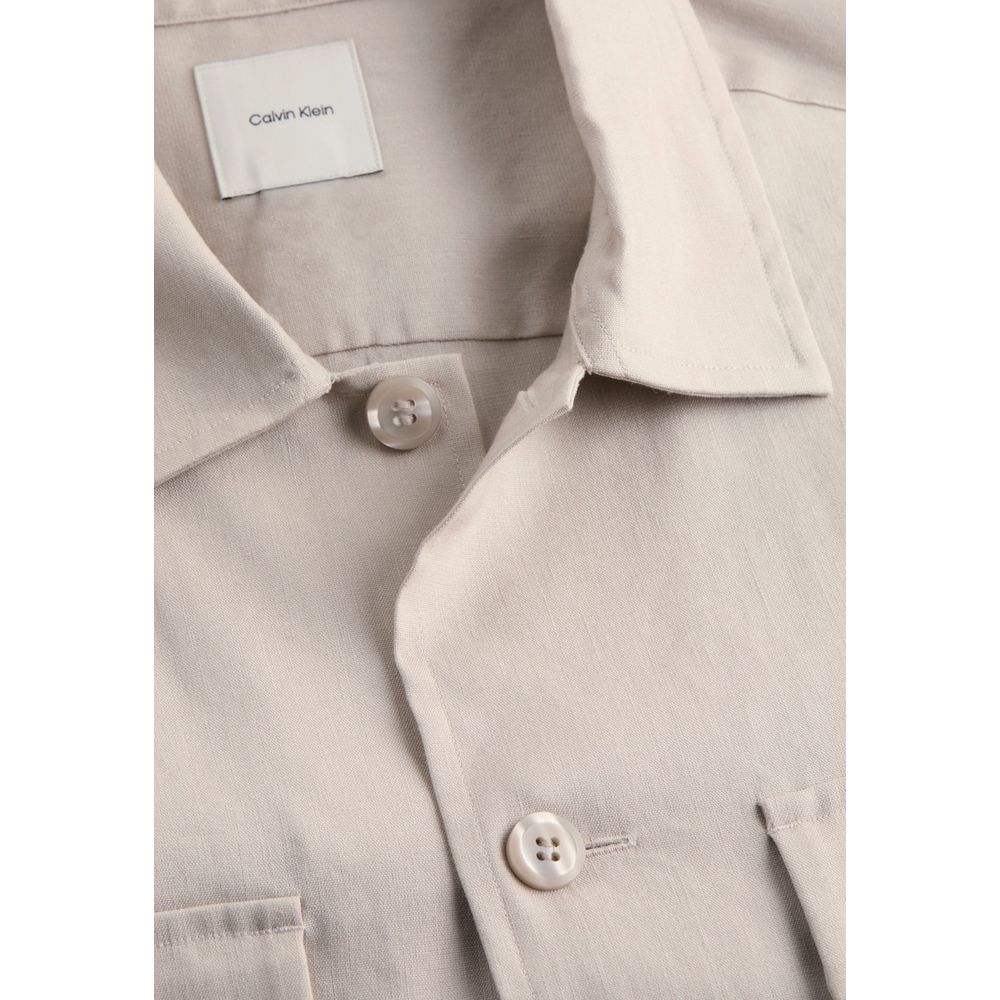 Beige Lyocell Jackets And Coat