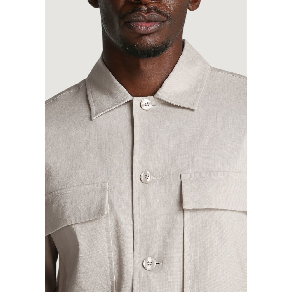 Beige Lyocell Jackets And Coat