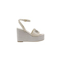 Cream Synthetic High Heel Pumps