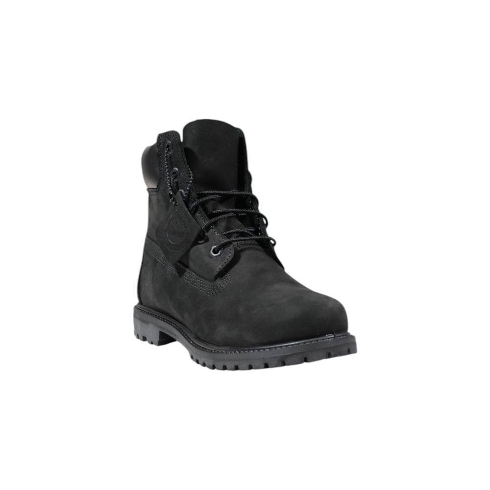 Black Leather Lace-Up Boots