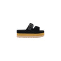 Black Suede Leather Platform Sandals