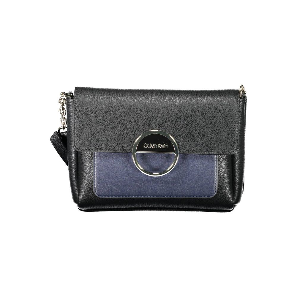 Black Polyurethane Women Shoulder Bag