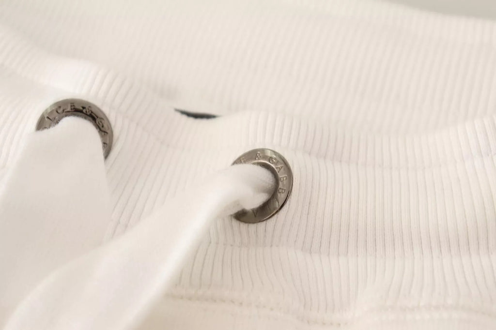White Cotton Logo Patch Sweatpants Jogging Pants