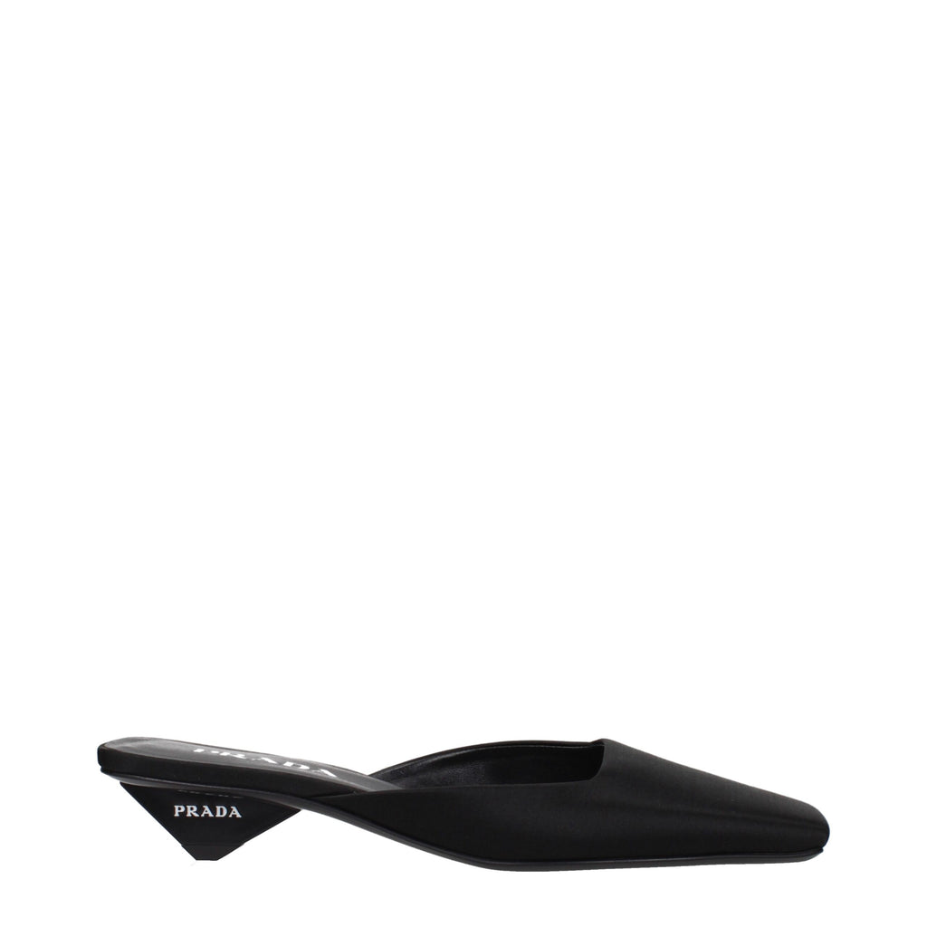 Black Satin Flat Sandals