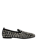 Black Suede Crystals Loafers Men Dress Shoes