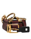 Brown Key Ring Clip Attachments Buckle Belt