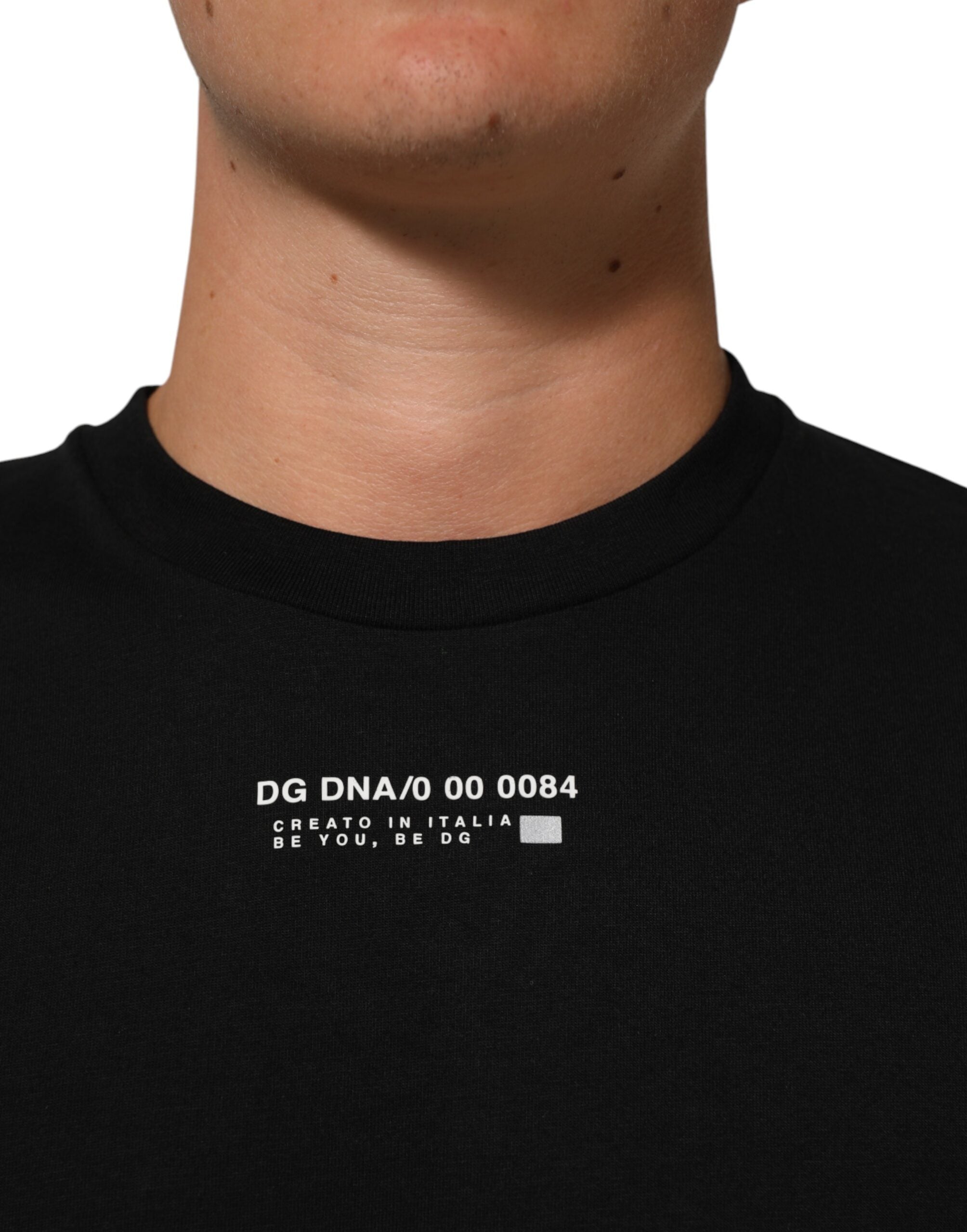 Black Statement Cotton Men Crew Neck T-shirt