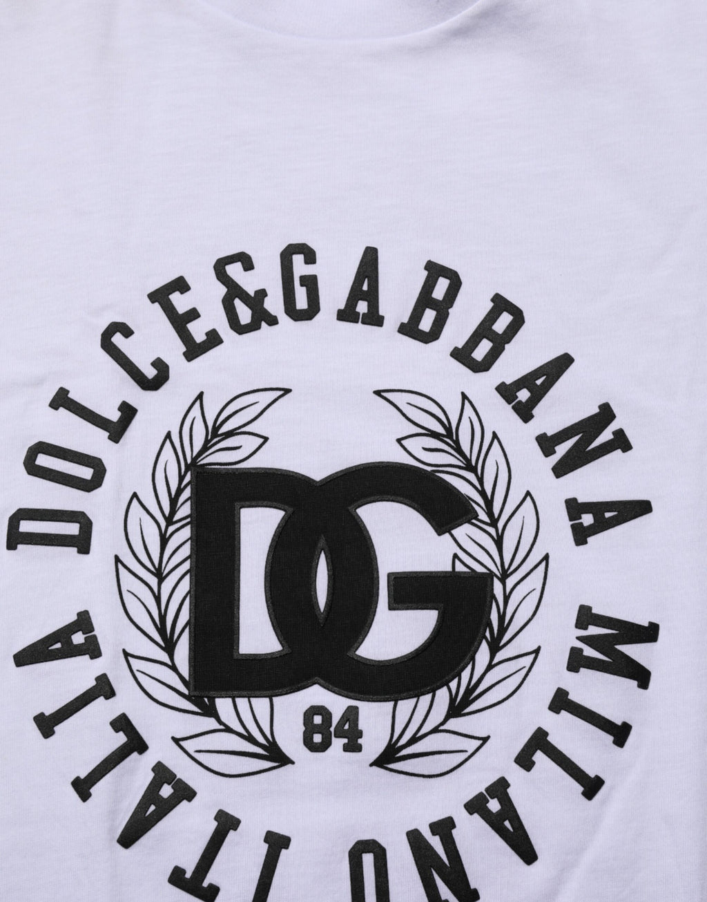 White Cotton Logo Print Crew Neck T-shirt