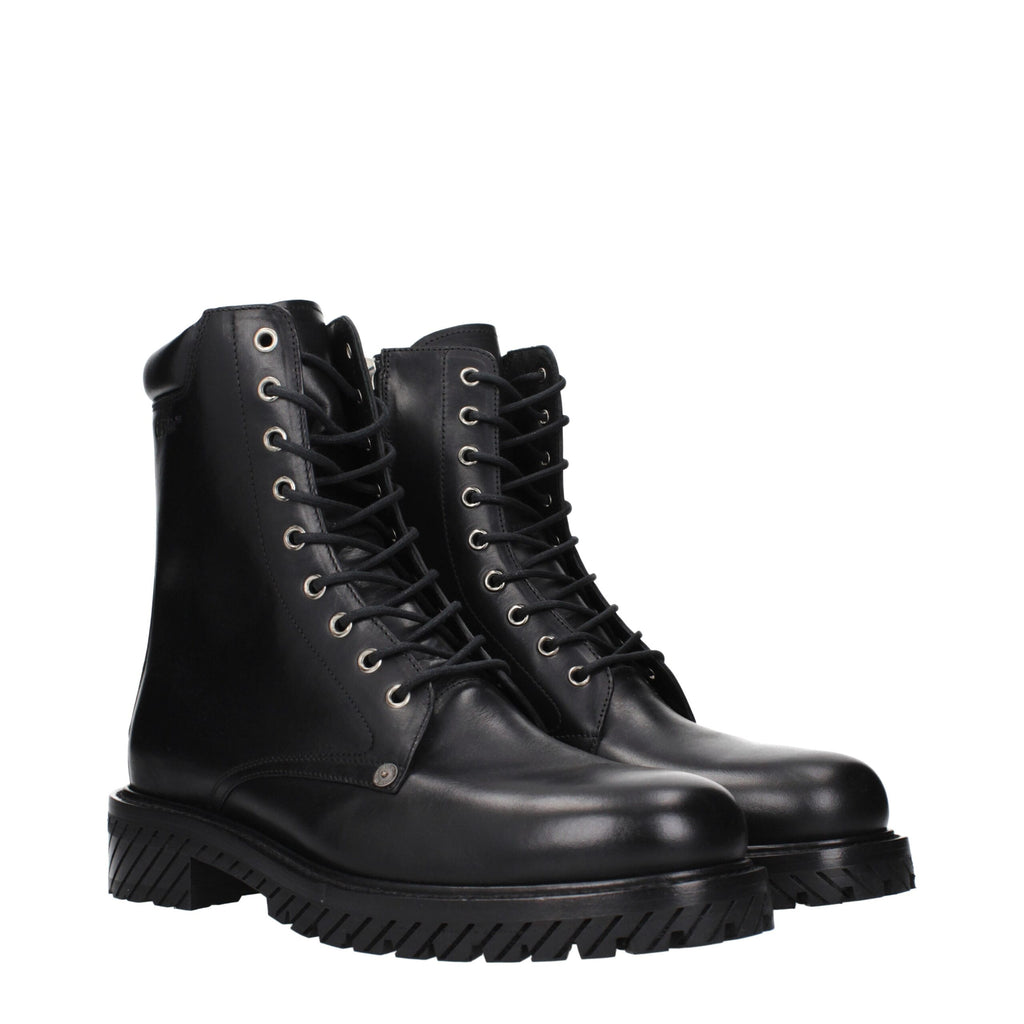 Black Leather Ankle Boots