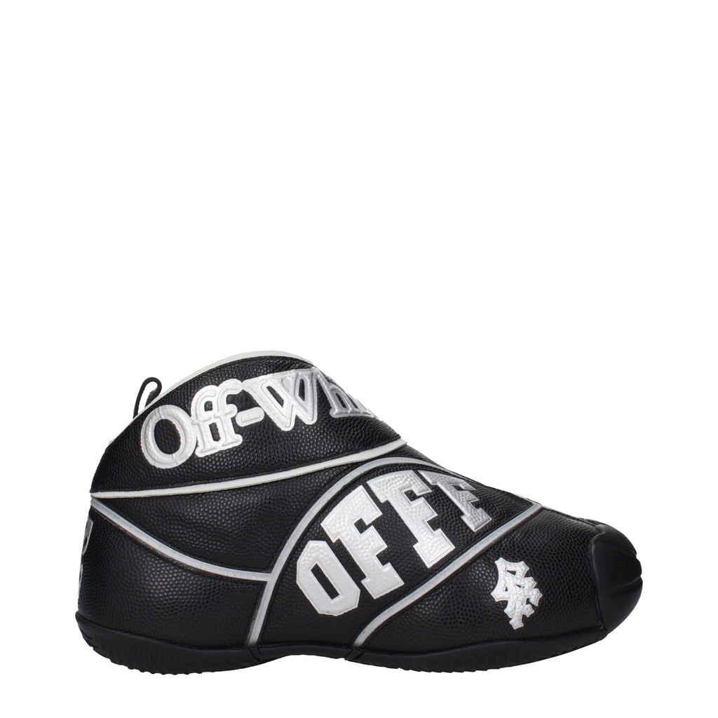 Black Leather High Top Sneakers