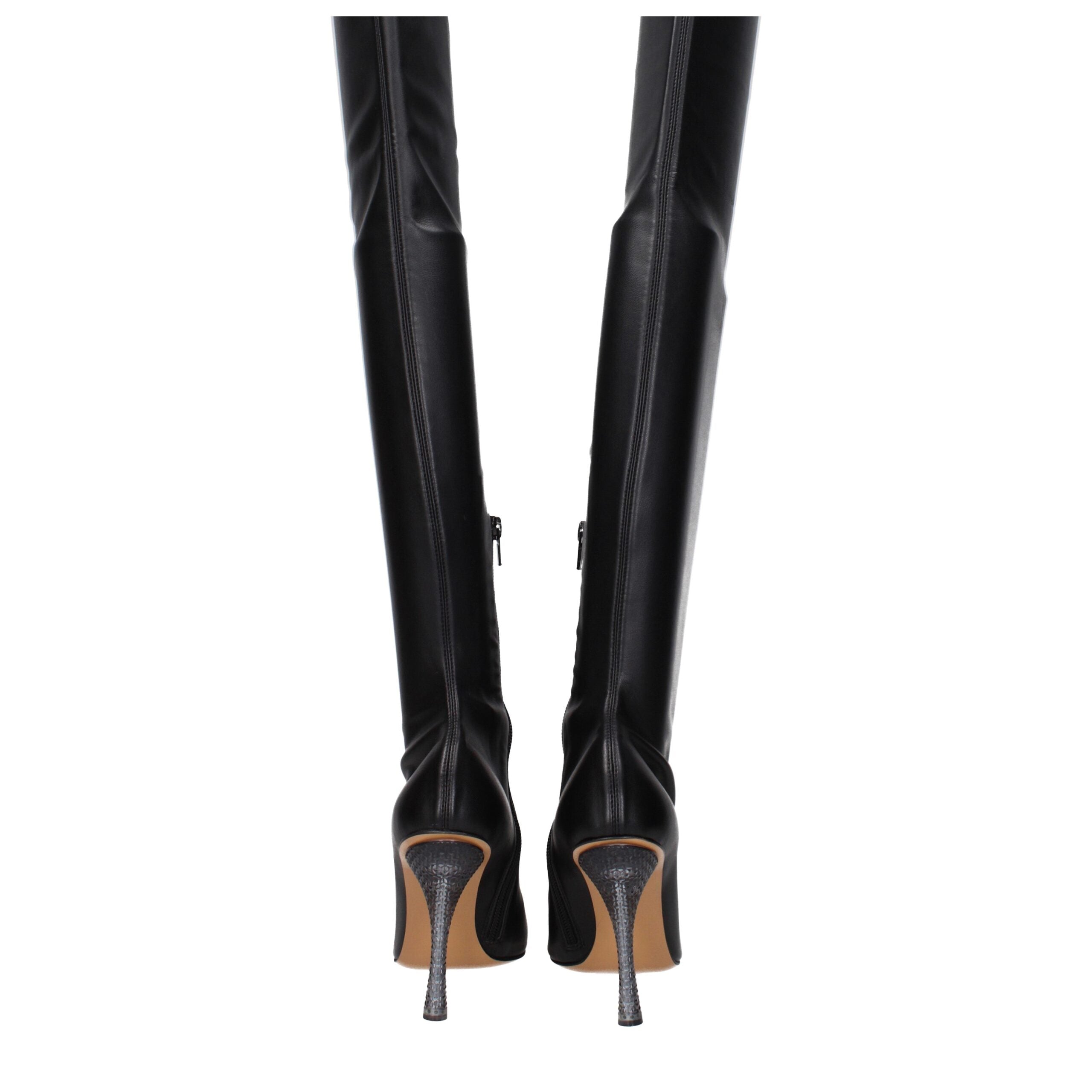 Black Leather Over The Knee