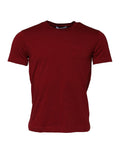 Maroon Cotton Crew Neck Short Sleeves T-Shirt