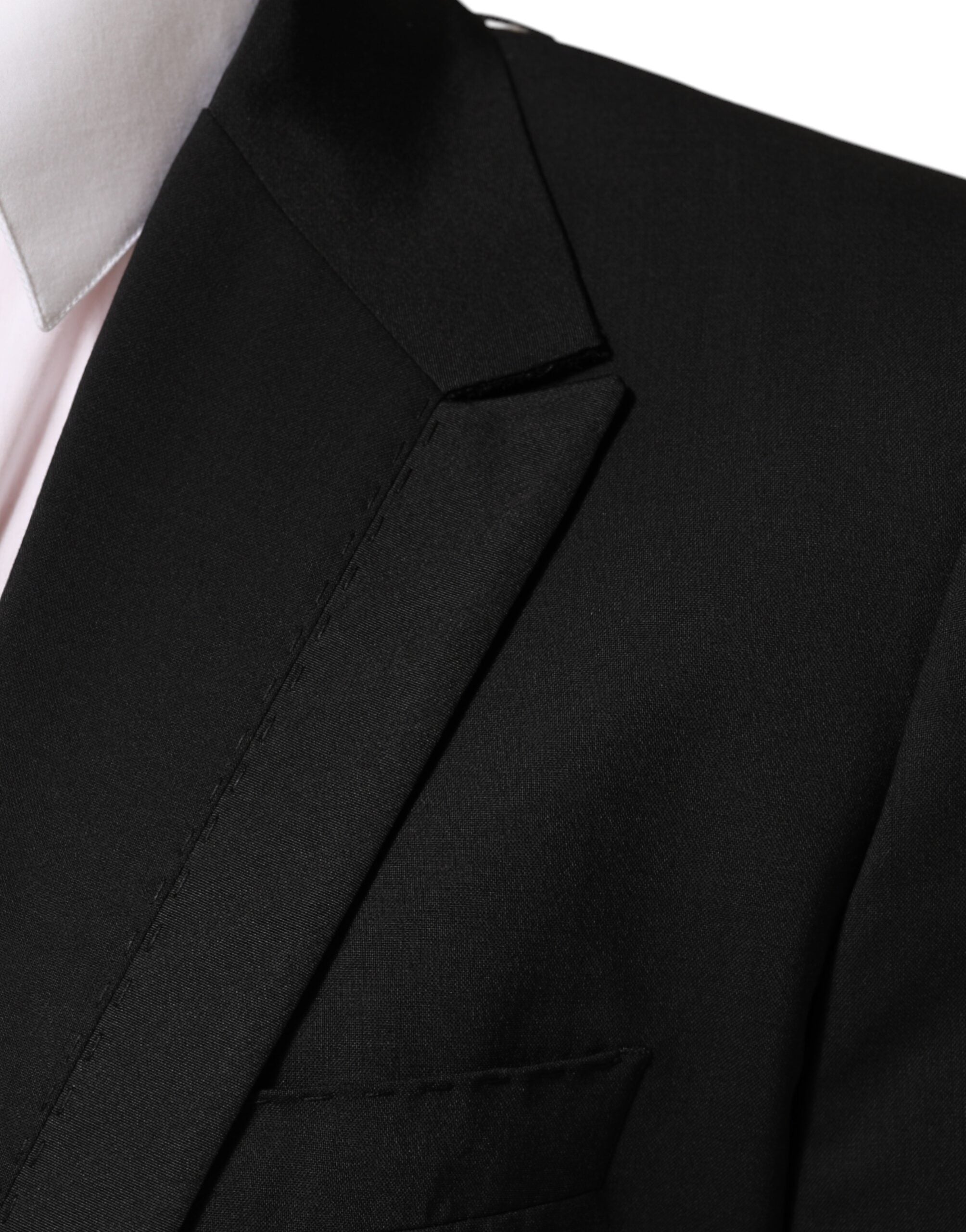 Black Wool 2 Buttons Suit Men Jacket Blazer