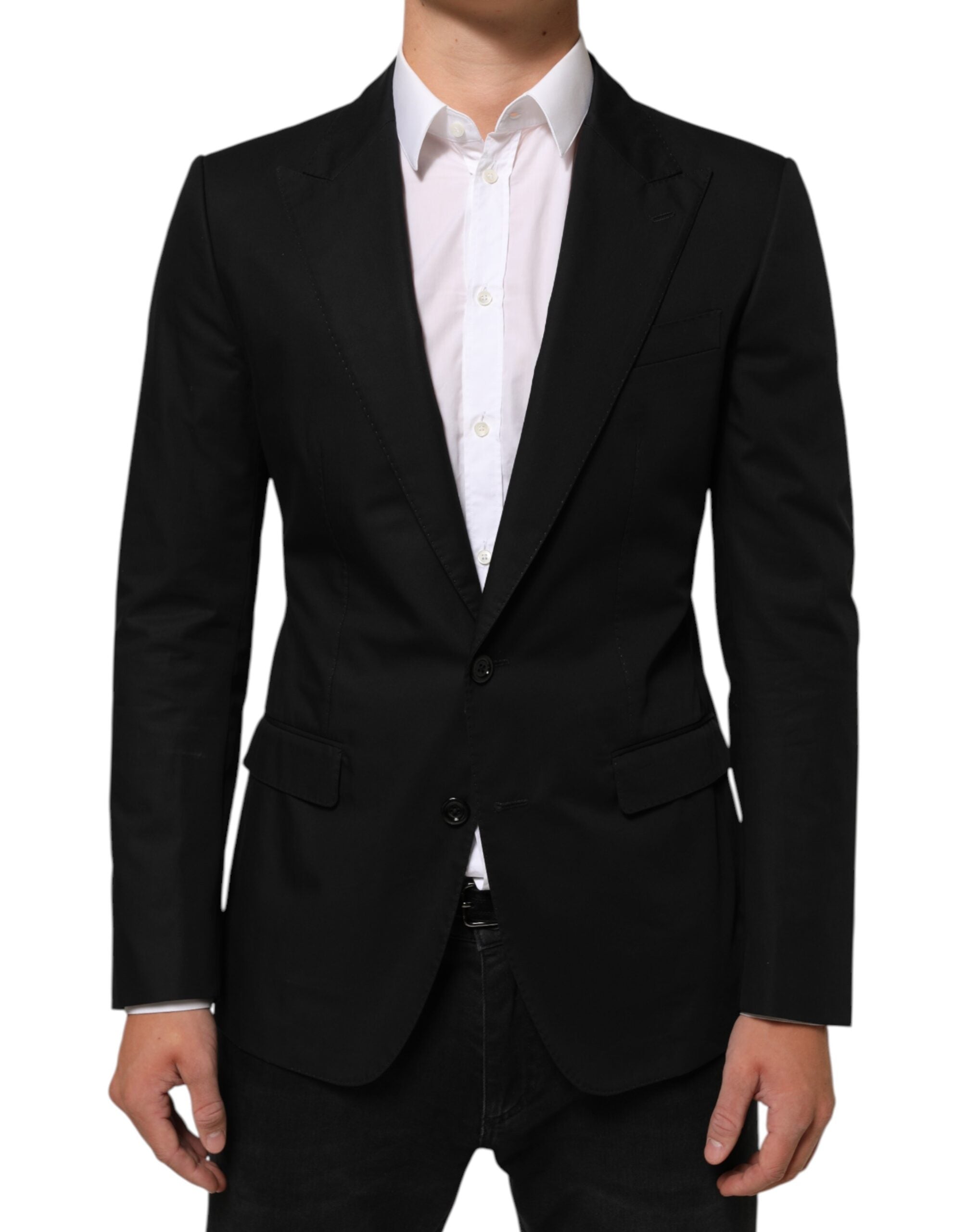 Black Wool 2 Buttons Suit Men Jacket Blazer