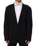 Black Viscose 2 Buttons Suit Jacket Blazer