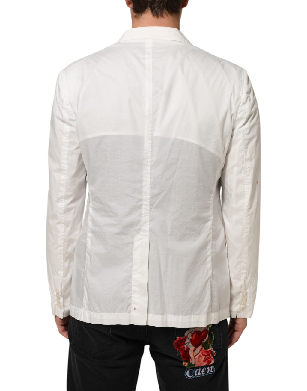 White Cotton 1 Button Men Suit Blazer