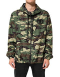 Green Camouflage Hooded Sweatshirt Jacket