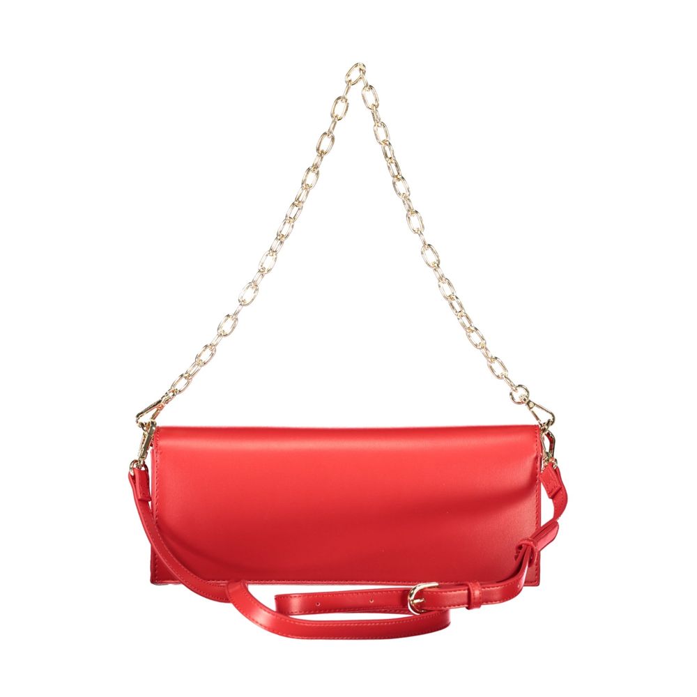 Red Polyurethane Women Bag