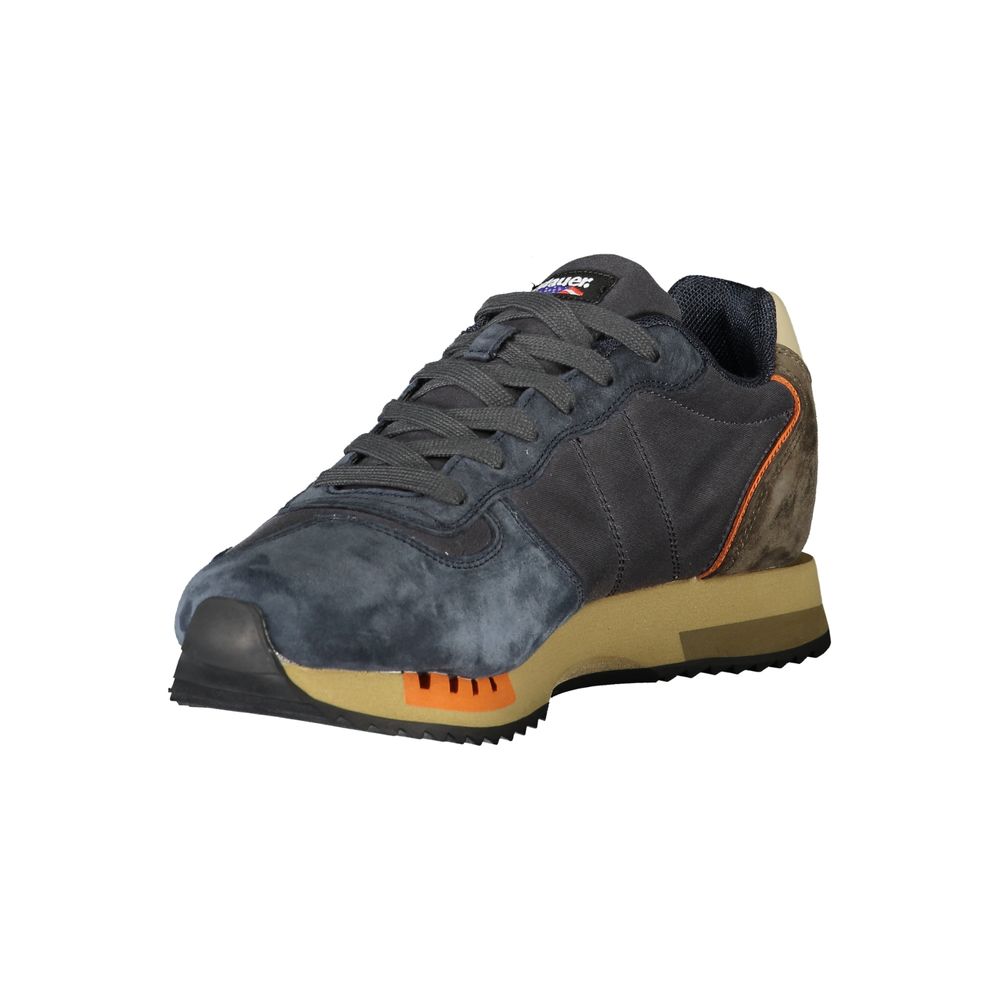 Blue Polyurethane Men Sneaker