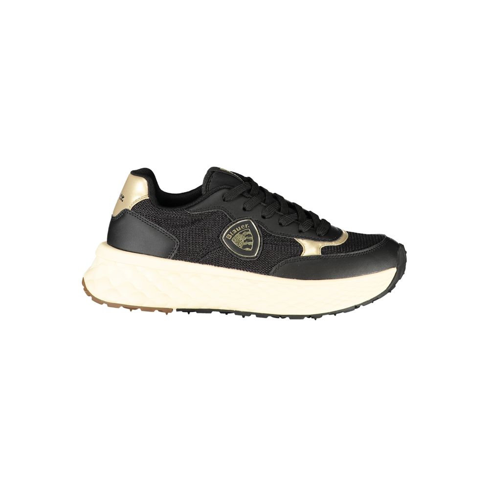 Black Leather Women Sneaker