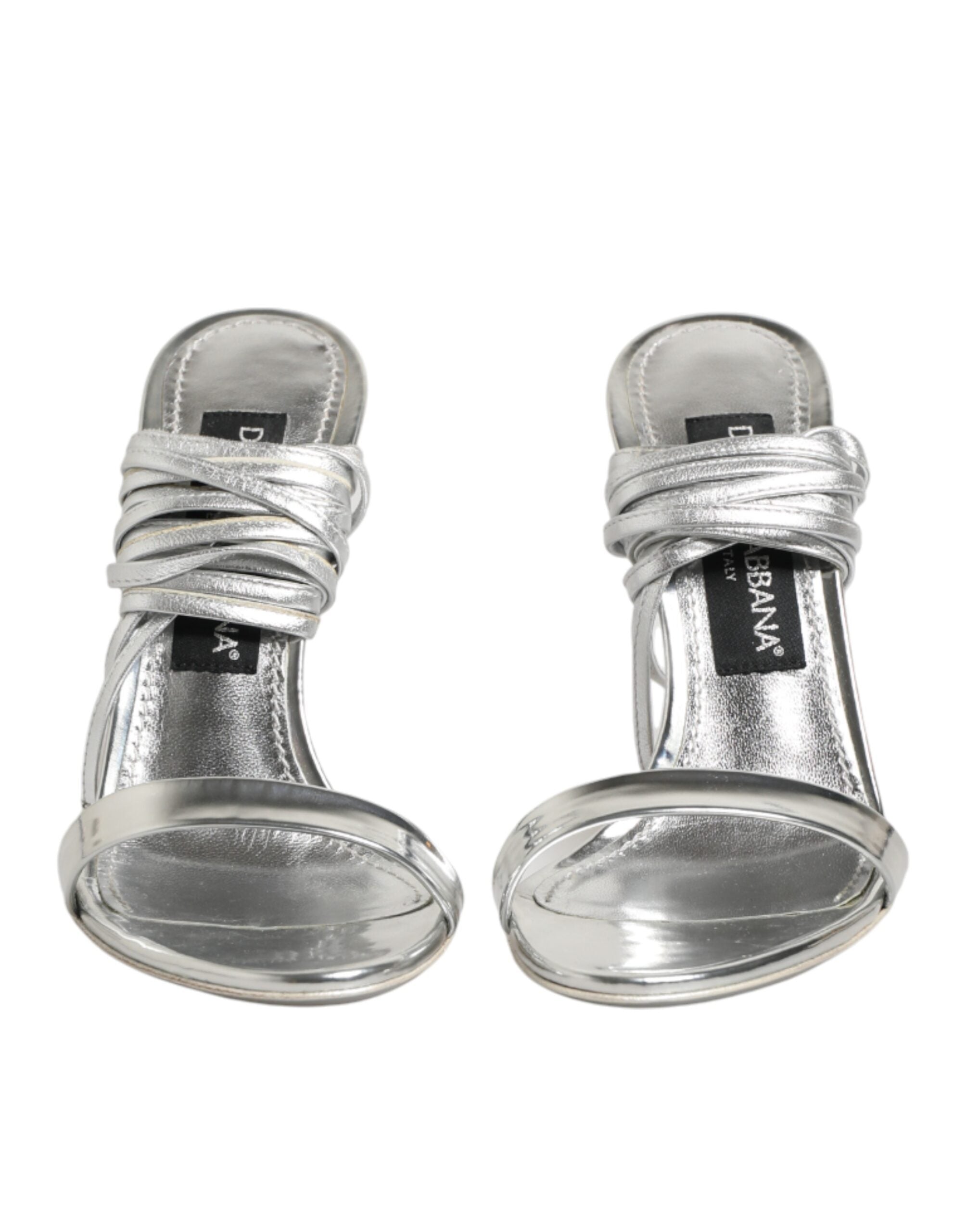 Silver Strappy High Heels Sandals Shoes