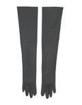 Dark Gray Viscose Elbow Length Mitten Men Gloves