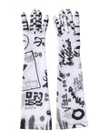Black White DG Logo Elbow Length Mitten Gloves