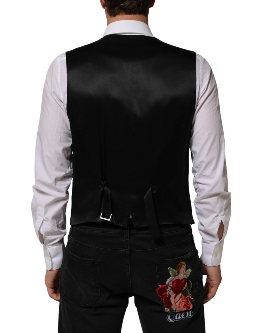 Black Stripes Wool Dress Men Waistcoat Vest