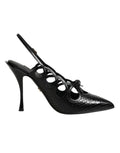 Leather High Heels Slingback Shoes