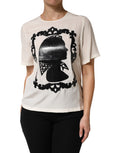 Cream Silk Silhouette Detail Short Sleeve Top