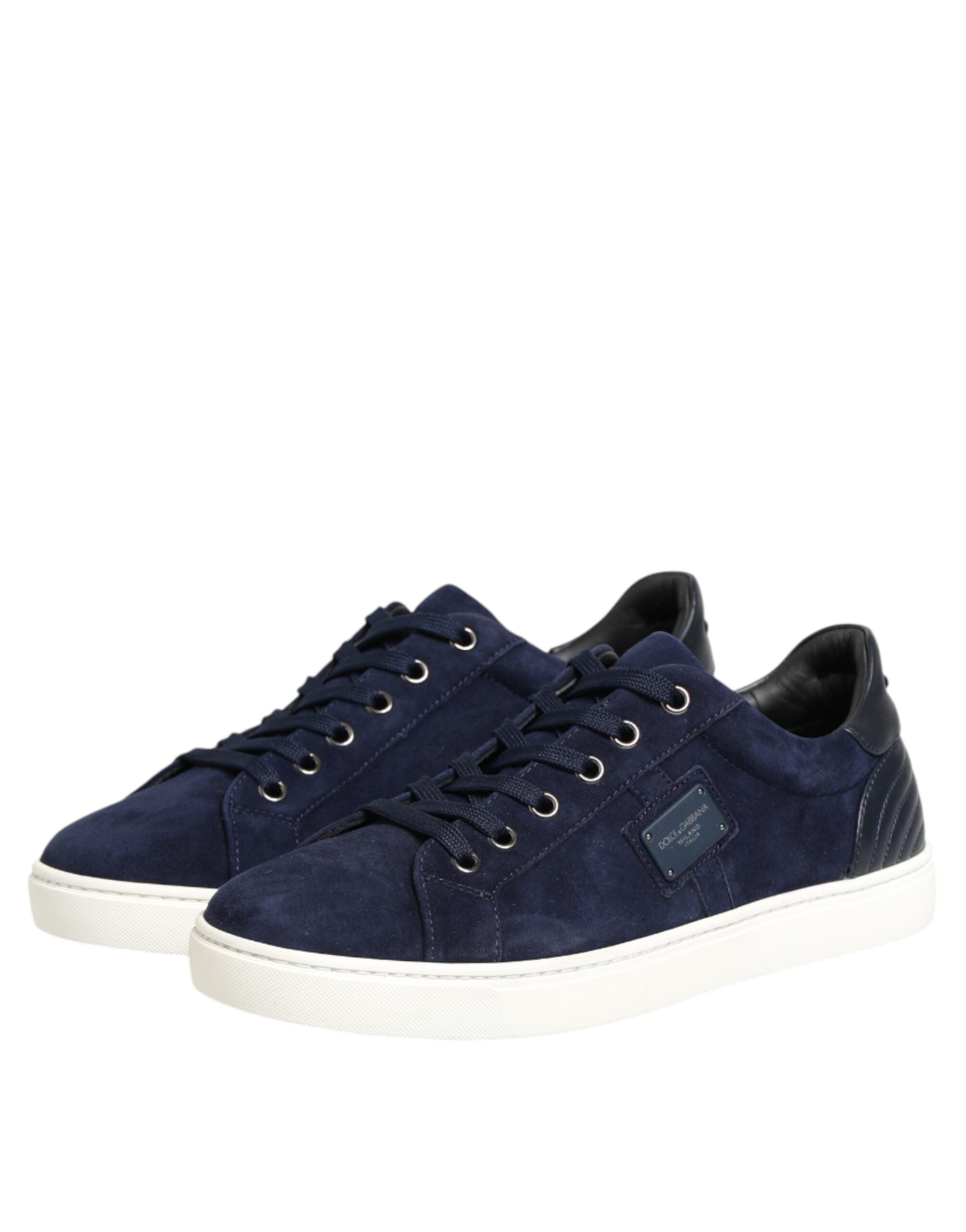 Blaue Wildleder-Sneaker aus Leder