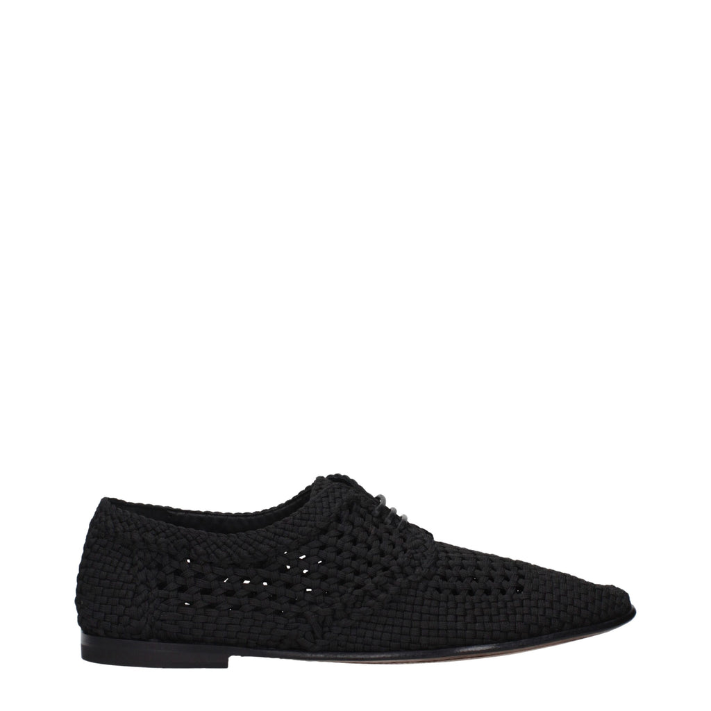 Black Fabric Oxfords And Derbies