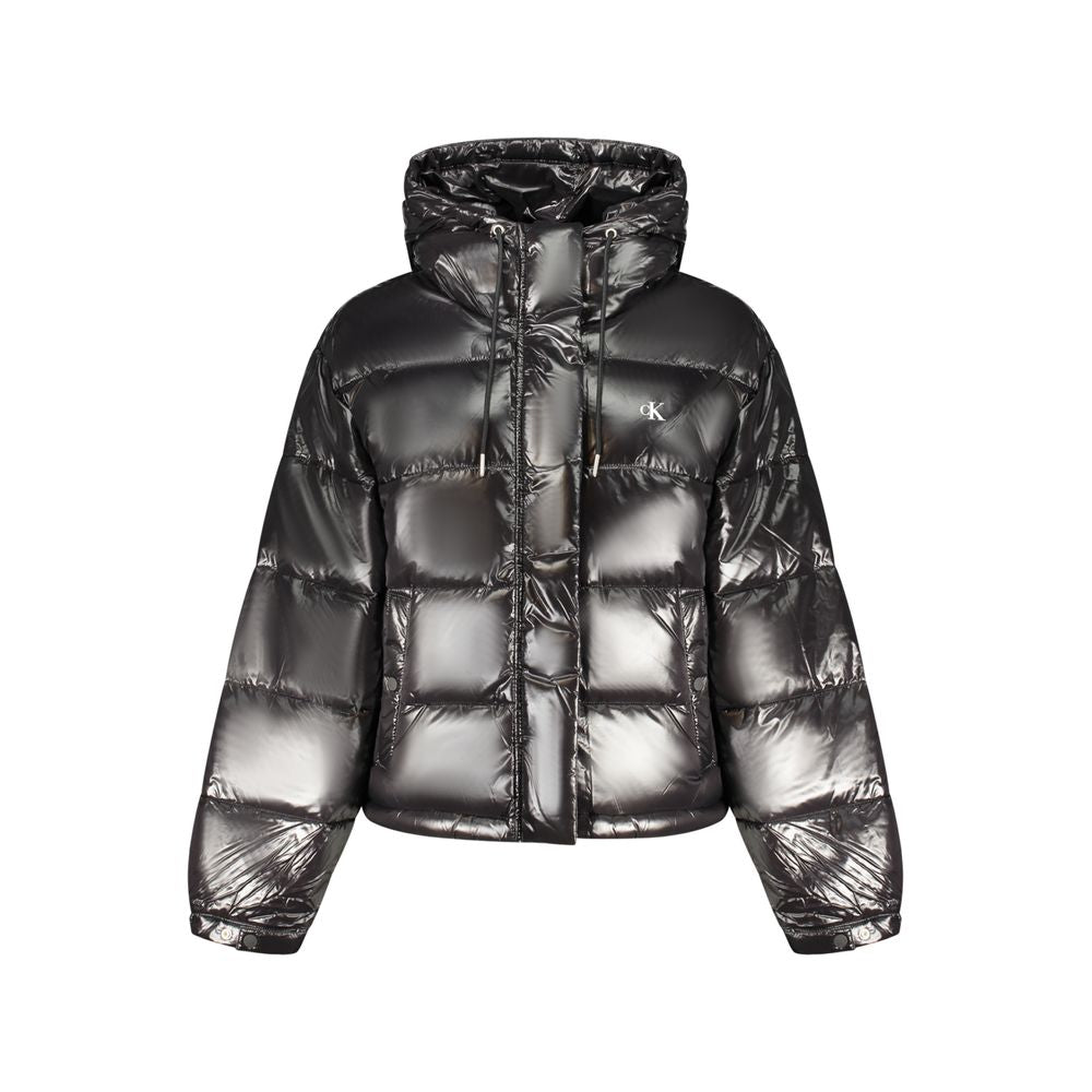 Black Polyester Women Jacket