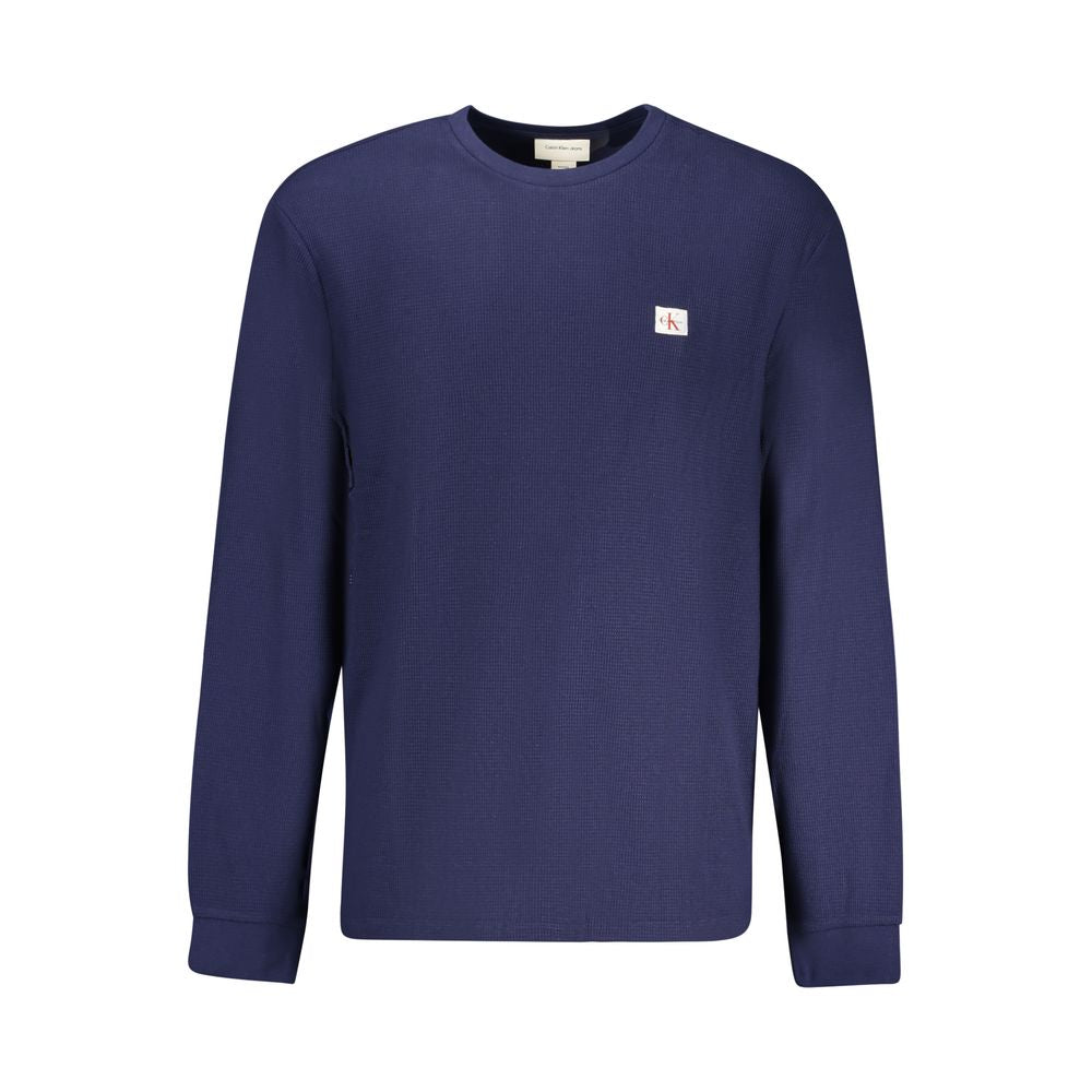 Blauer Baumwoll-Pullover