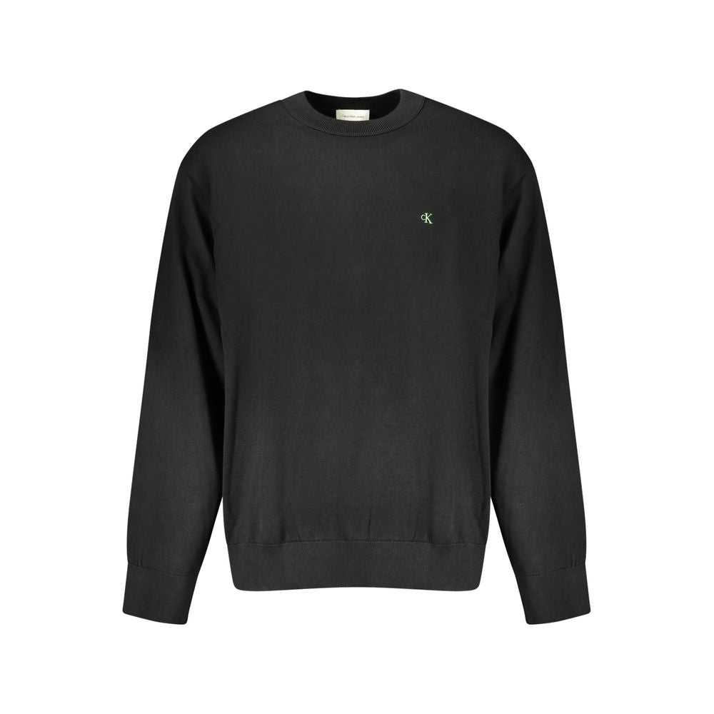 Schwarzer Baumwollpullover