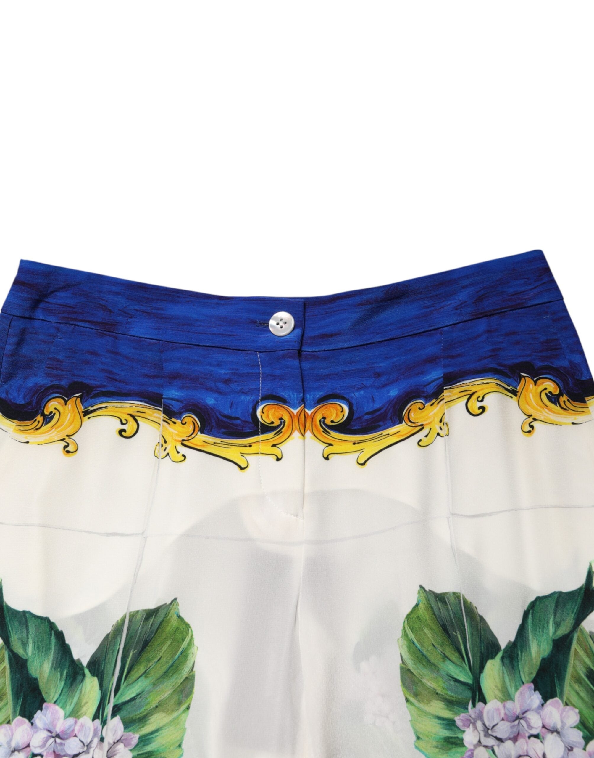 Multicolor Floral Pattern Straight Leg Pants
