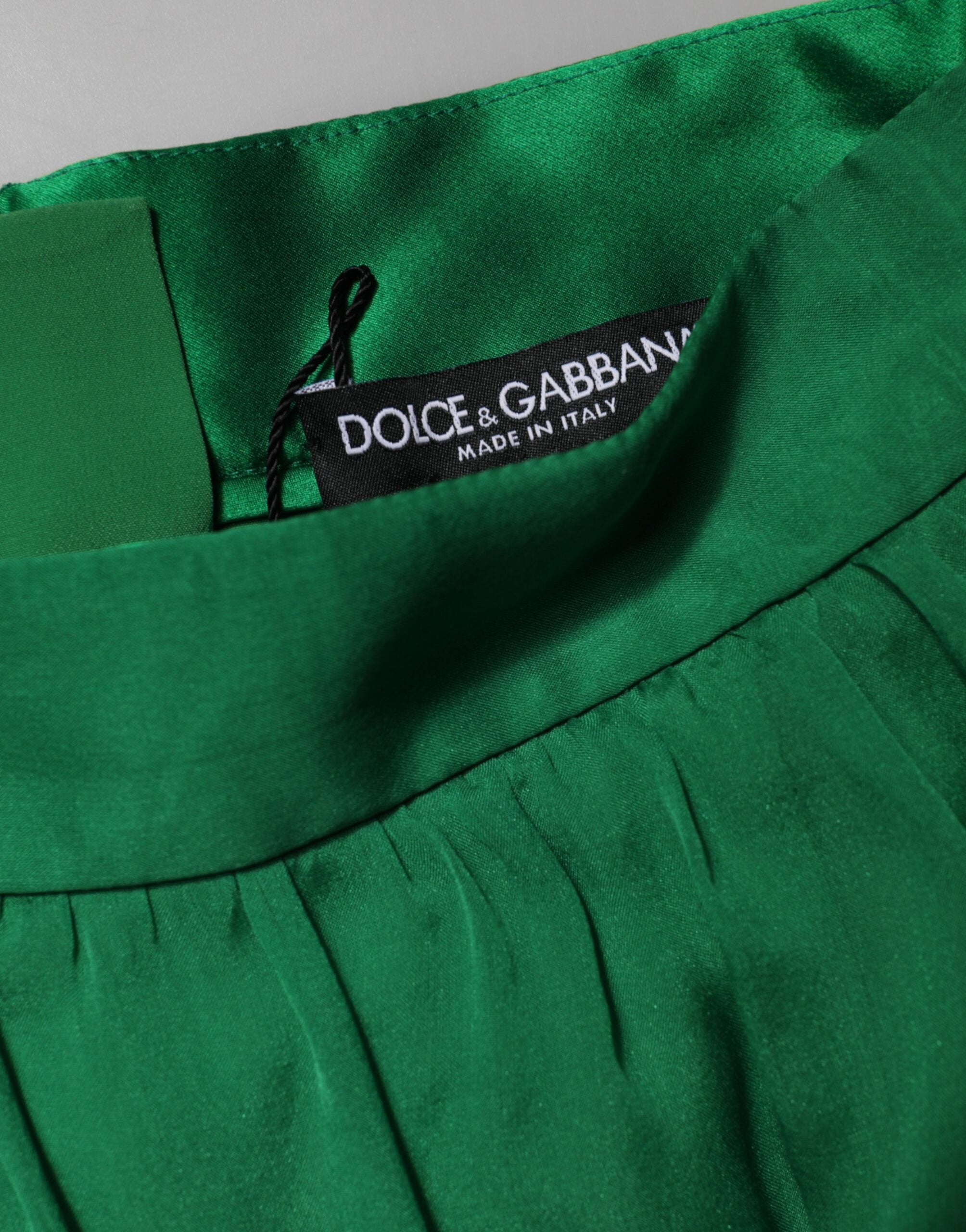 Green Silk High Waist Women Hot Pants Shorts
