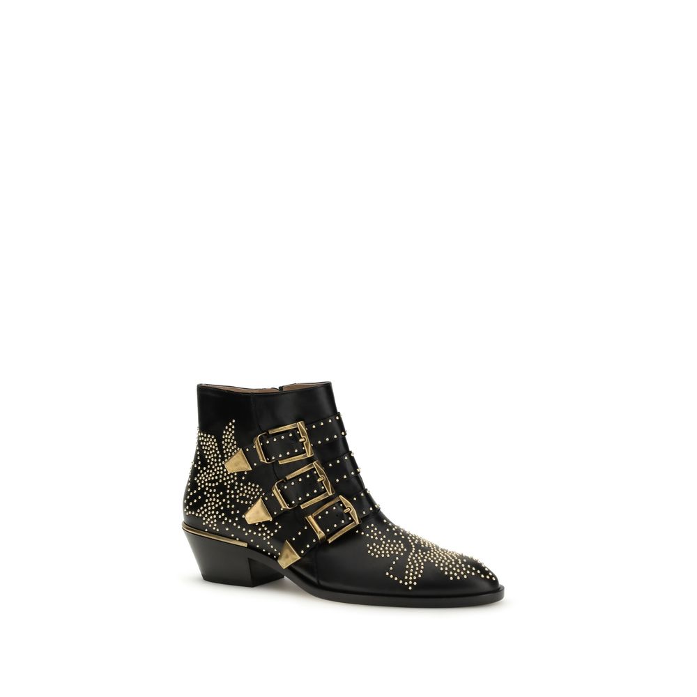 Black Calf Leather Bos Taurus Lace-Up Boots