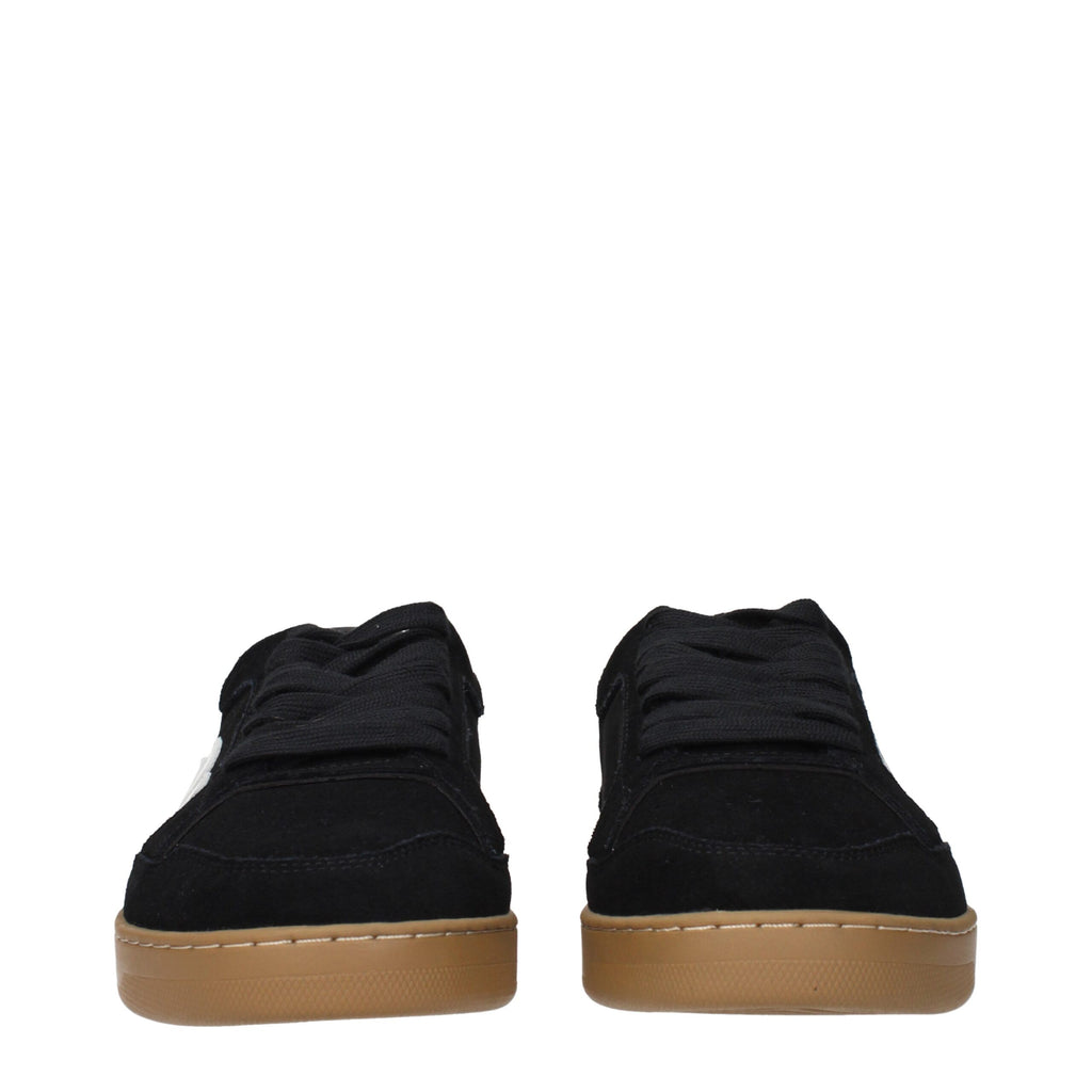 Black Leather Low Top Sneakers