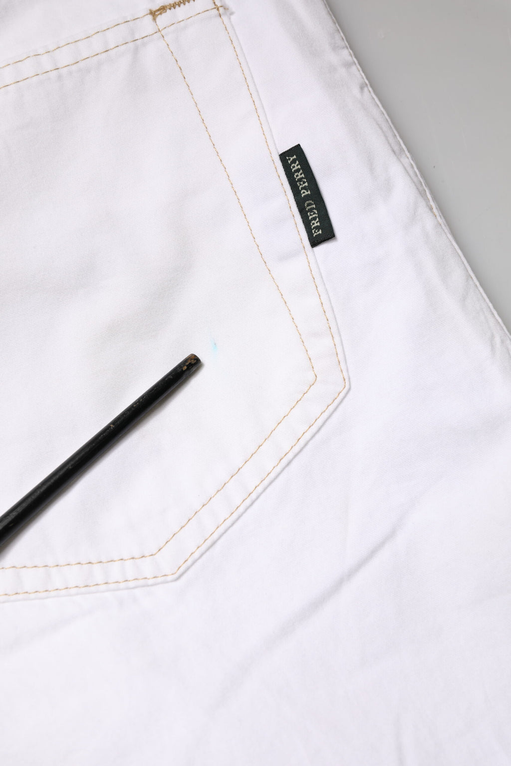 White Cotton Mid Waist Straight Men Denim Jeans