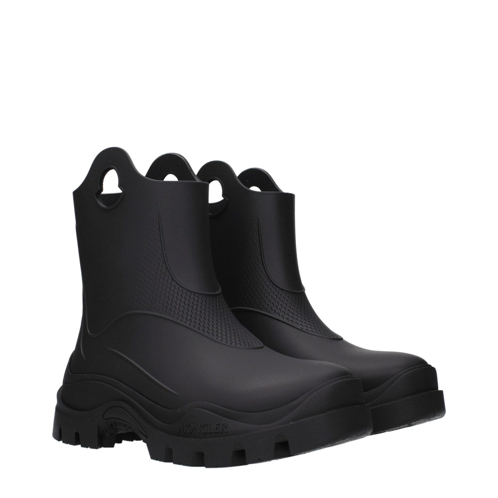 Black Cotton Ankle Boots
