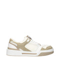 White Fabric Low Top Sneakers