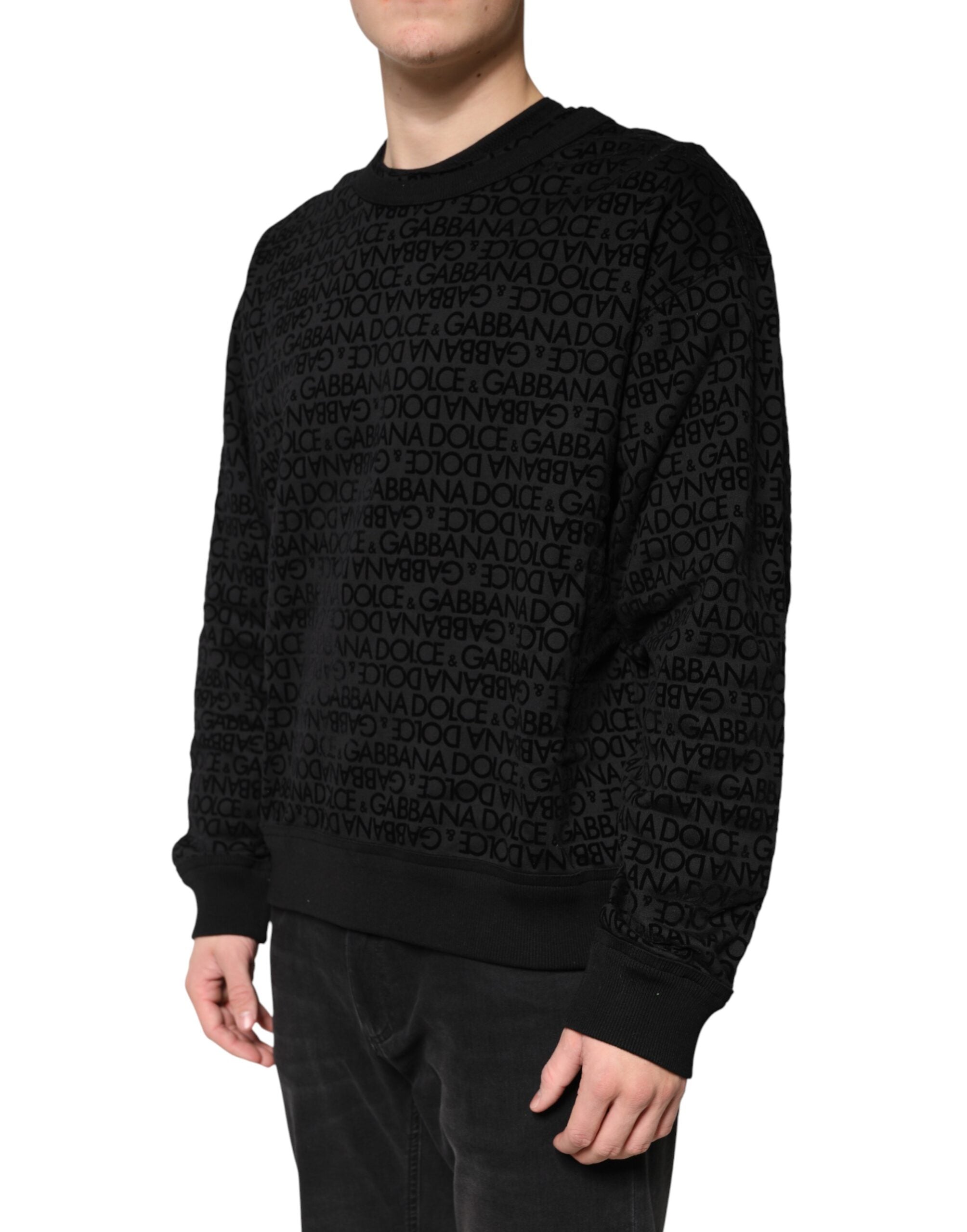 Black Monogram Crew Neck Sweatshirt Sweater
